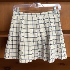 Cream Plaid Mini Skirt Small Preppy 90s Inspired | Soft Academia Aeropostale